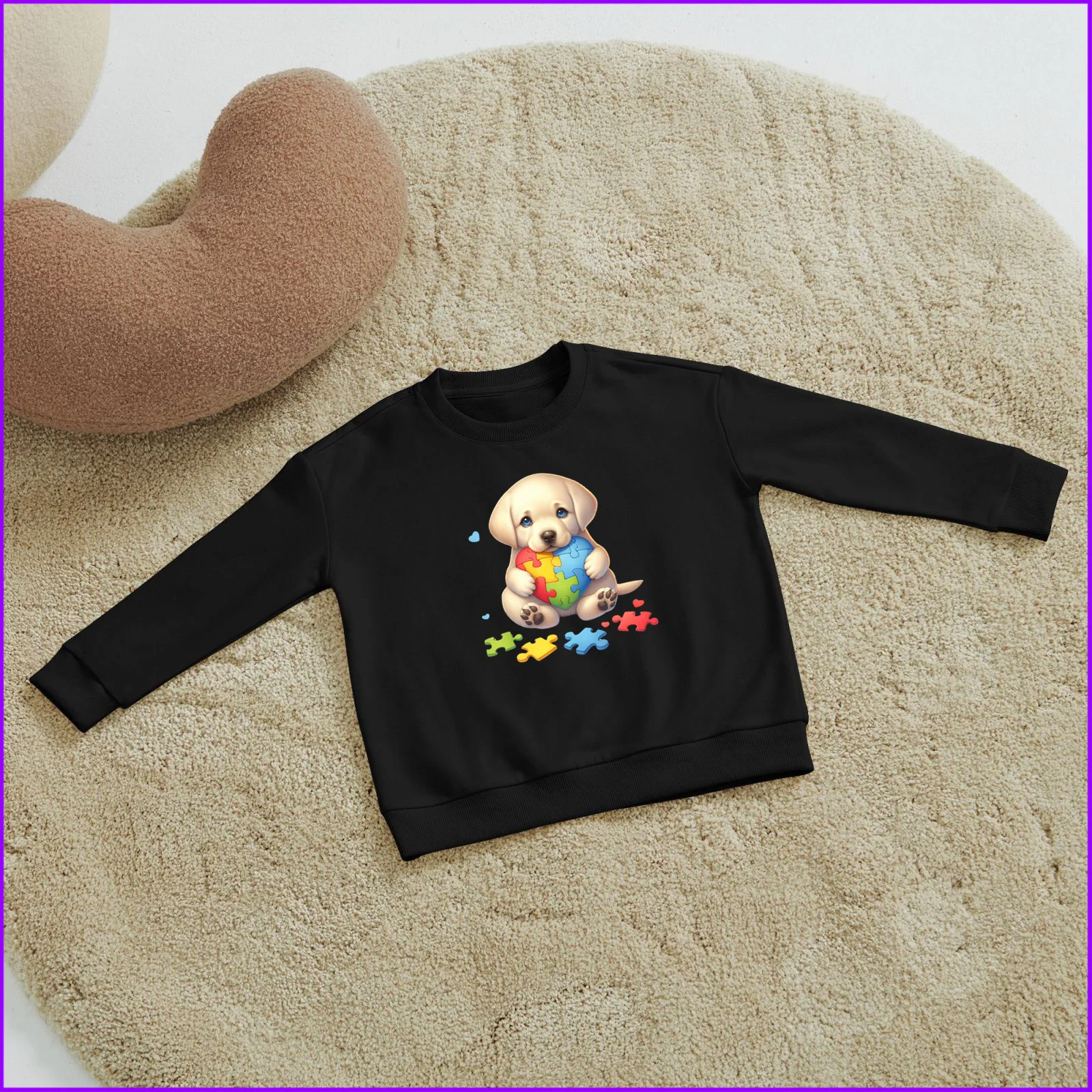 Labrador Retriever With Autism Puzzle Heart Dog Sja593 Kids Boys Girls Hoodies Sweatshirts Children'S Baby Clothes Hoodies High