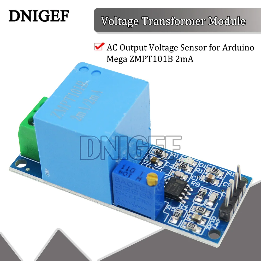 DNIGEF Voltage Transformer Module AC Output Voltage Sensor for Arduino Mega ZMPT101B 2mA