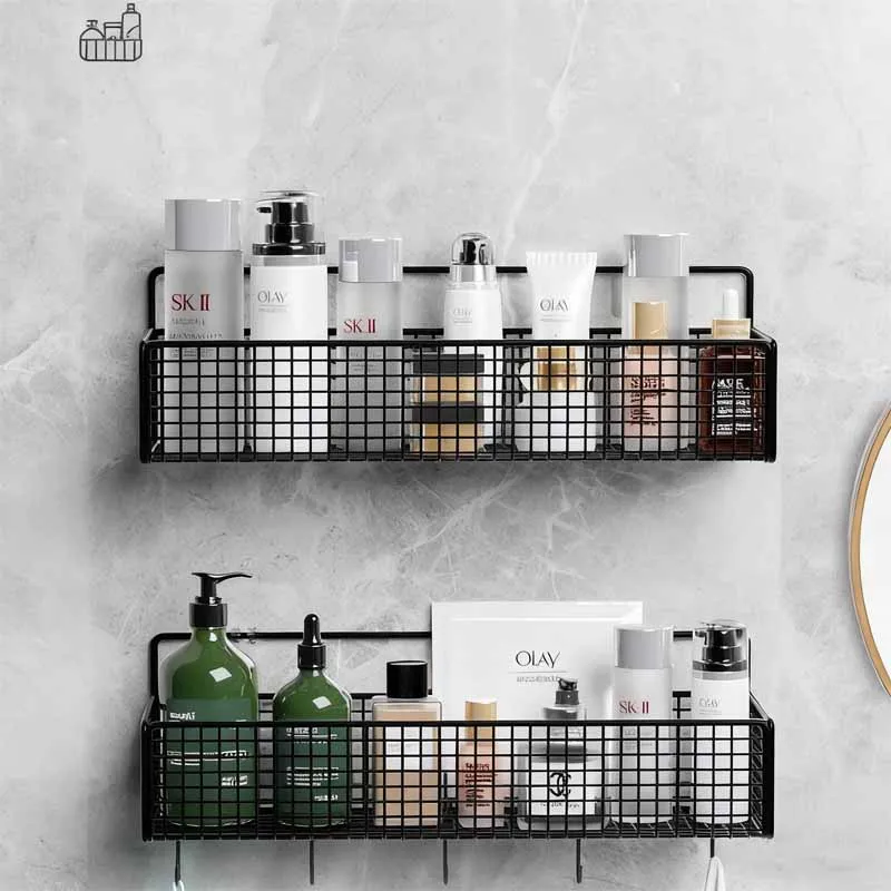 Nicht perforierter Wand-Organizer – Mehrzweck-Aufbewahrung für Toilette, Waschraum, Waschbecken, Dusche, Küche, 1 Stück