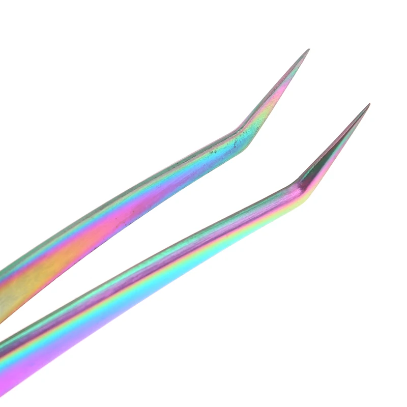 1pcs Eyelash Extension Tweezers Manicure Picking Rhinestone Sticker Dried Flowers Chameleon Makeup Tweezer Tools