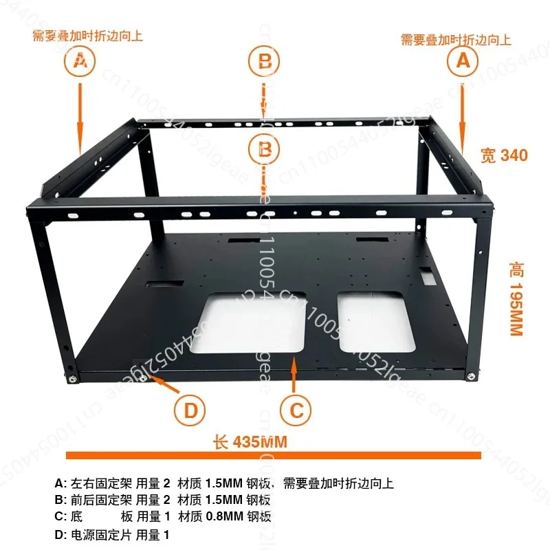 Stackable open chassis X79X99 two-way main board bracket can stand and lie AI supercomputer rack