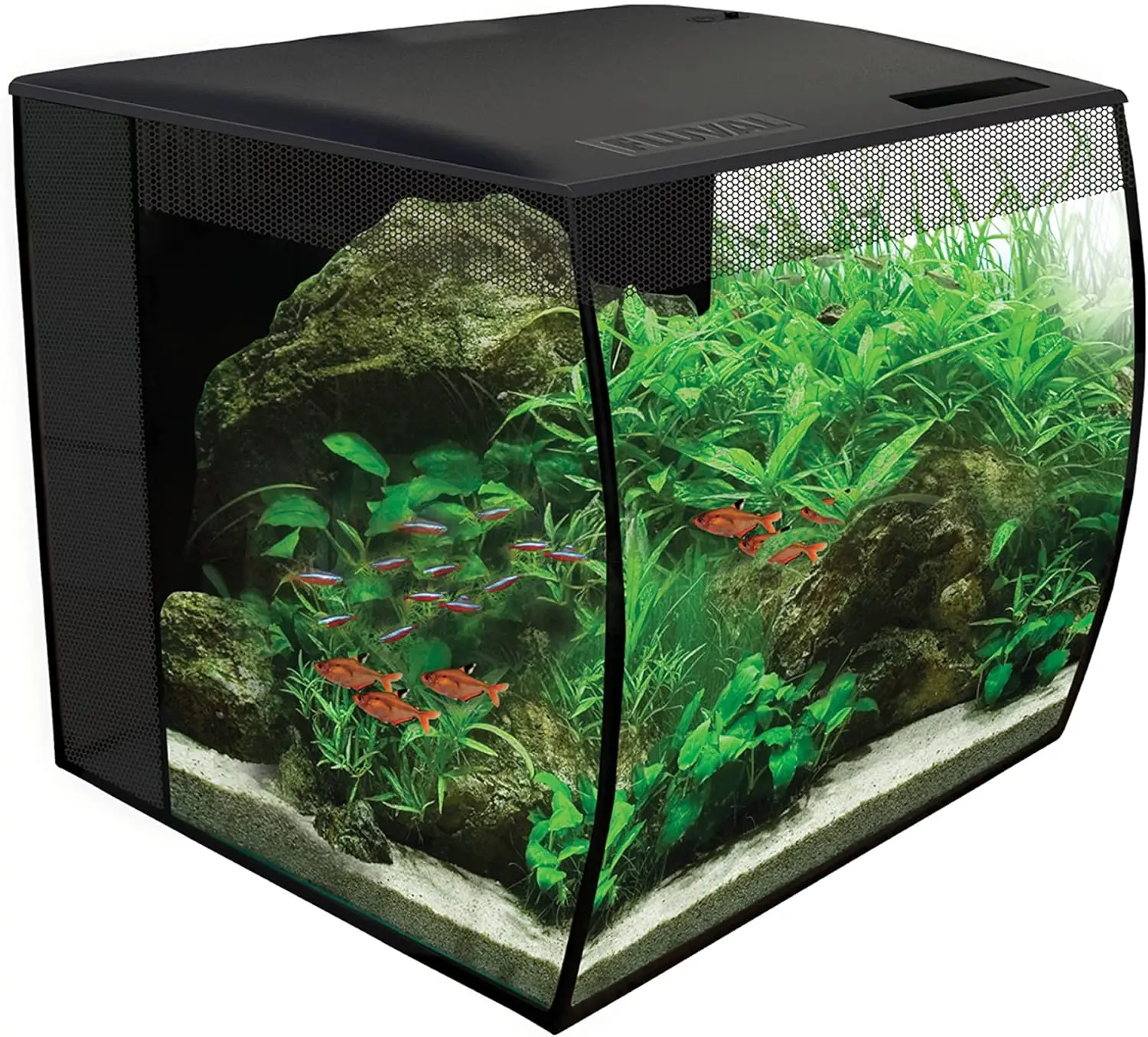 

Flex 9 Aquarium Kit - Fish Tank for Fish & Plants - Comes with LED Lights, Filtration System & More ，Optional Color