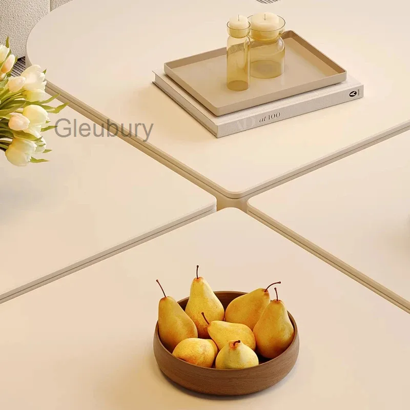 Table Coffee Cream Minimalist French Design Durable Sleek Coffee Table Irregular Shaped Living Room Furniture Sofabord XY50CJ