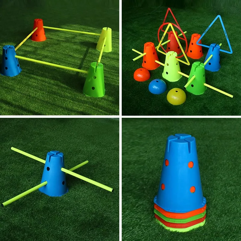 

Sports Training Equipment Fooall Baskeall Obstacle Cones Markers for Kindergarten Children Small Hurdles Barriers
