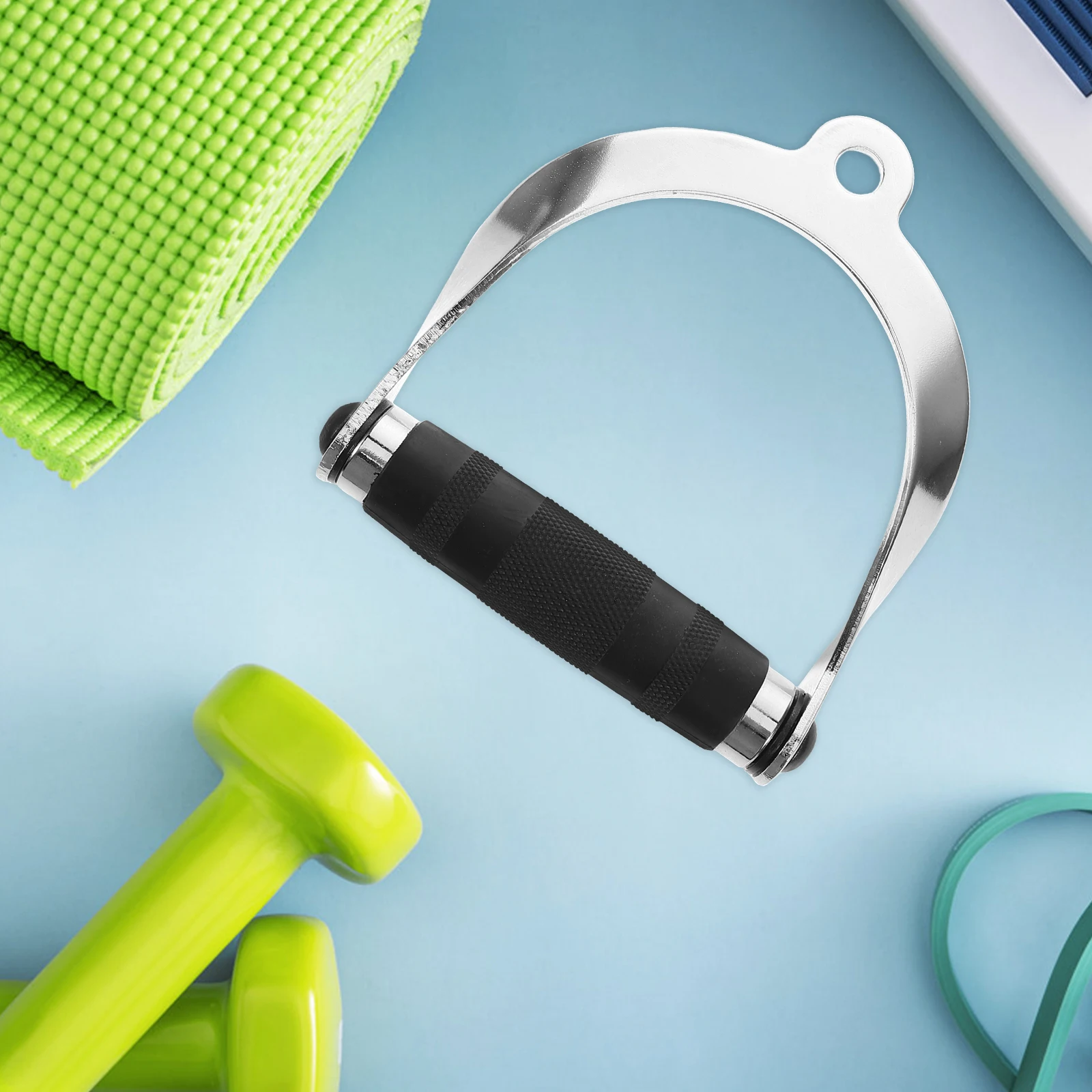 

Ergonomic D Shape Handle Threaded Design Exercise Machine Attachment For Gym Fitness Equipment Durable Coated Material