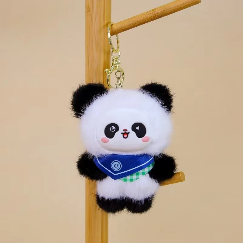 Latest Panda Backpack Pendant Keychain Doll Kawaii Stuffed Plush Toy Handmade Doll Cartoon Anime Cute Holiday Gift Fun Doll
