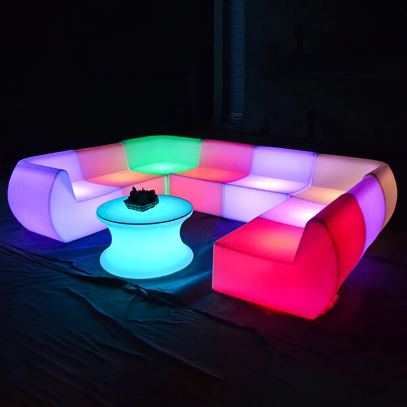 led luminous coffee table bar ktv club creative colorful shape shopping mall beauty personality combination furniture 아일랜드 식탁의자