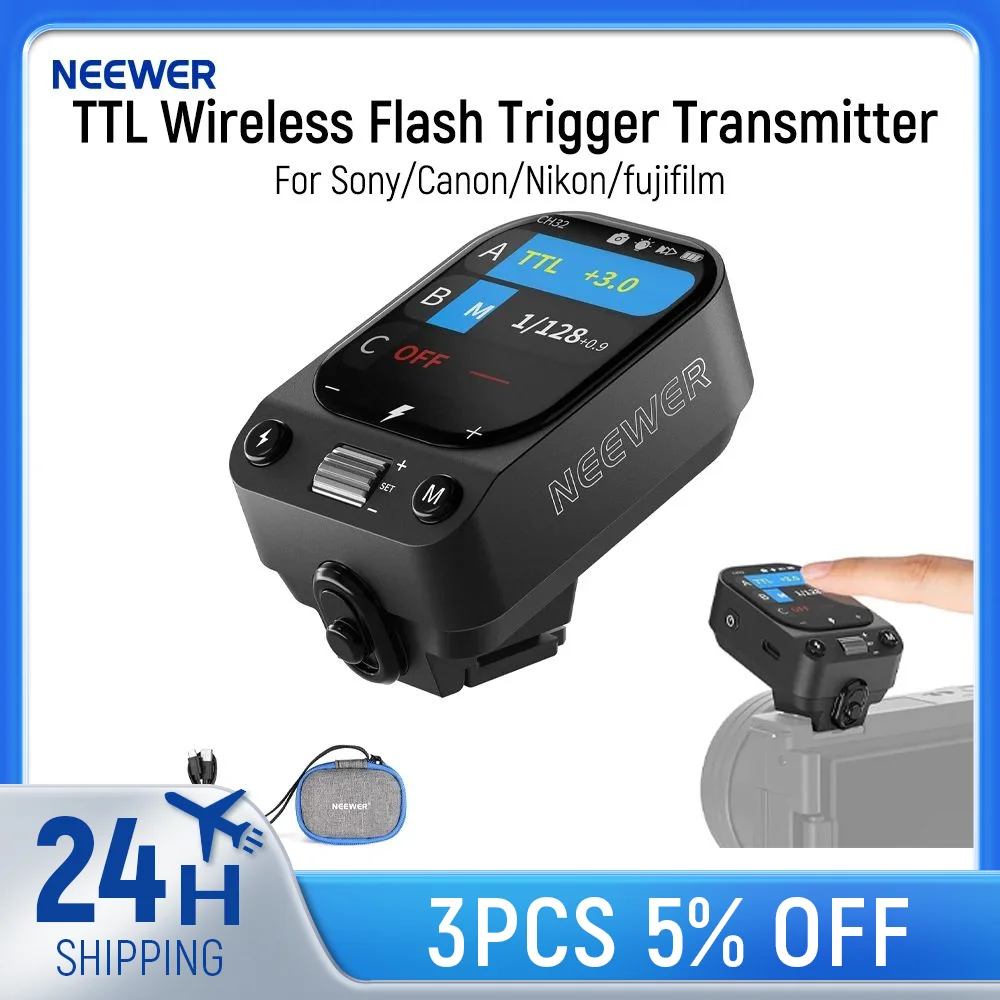 NEEWER TTL Wireless Flash Trigger Transmitter For Sony/Canon/Nikon/fujifilm ZV-E10 A6400 A6700 A6100 A6000 A7III A7IV A7CII A7RV