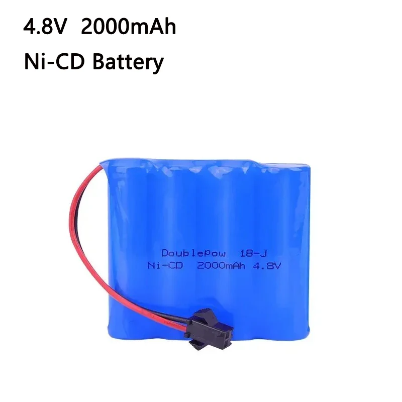 

4.8V 2000mAh Rechargeable Ni-CD AA Battery Pack for RC Vehicles, Dump Trucks, 4WD Alloy Climbing Toy Cars