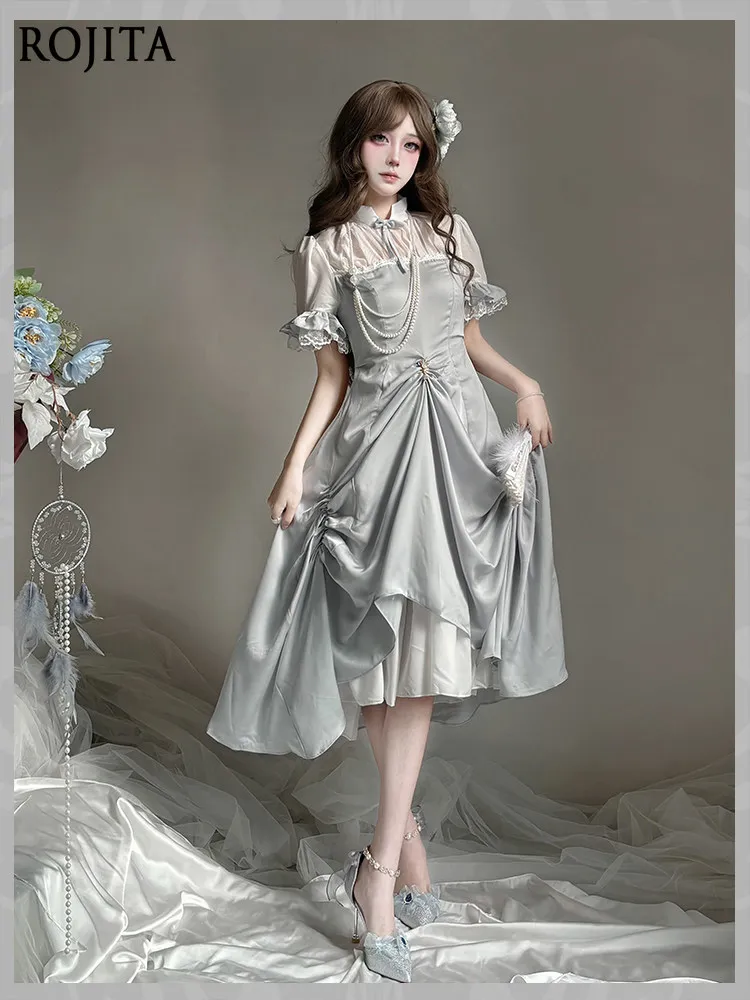 Vintage Dress Elegant New Chinese Style Lolita OP Dress Spring and Summer Women's Temperament Long Dress