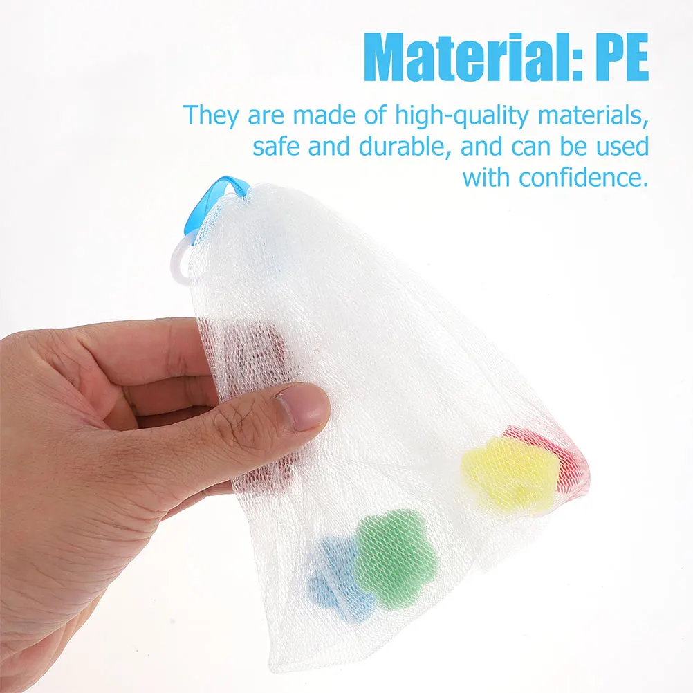 

4pcs Foaming Nets Mesh Bubble Makers Soap Saver Pouches Portable Skin Cleaning Tool Exfoliating Net Bags Durablesoap Foaming