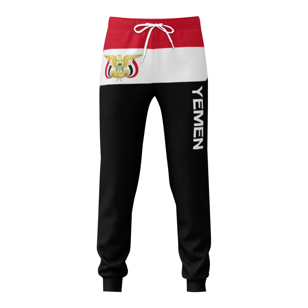Mens Sweatpants Yemen Flag Pants with Pockets Joggers Soccer Football Multifunction Sports Sweat With Drawstring