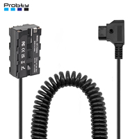 D-Tap to Dual-sided NP-F550 Dummy Battery Coiled Cable DC Coupler Accessory for Monitors LED Video Light Transmitter Receiver