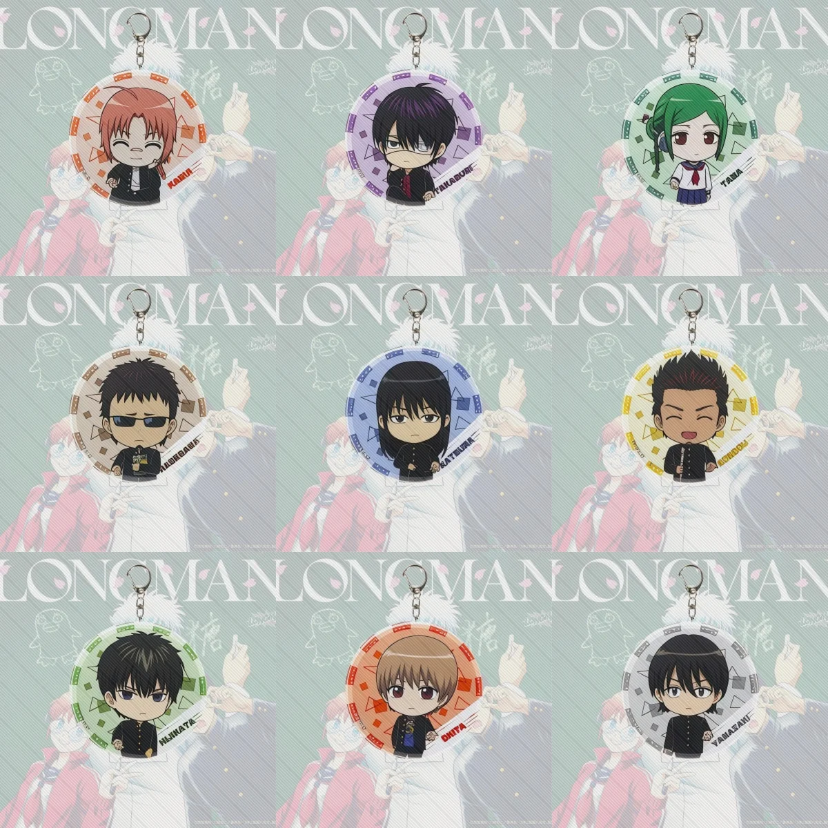 6CM Anime Sannenzu-gumi Ginpa sensei Acrylic Keychain Model Cosplay Characters Ornament Accessories Goods Christmas Gifts