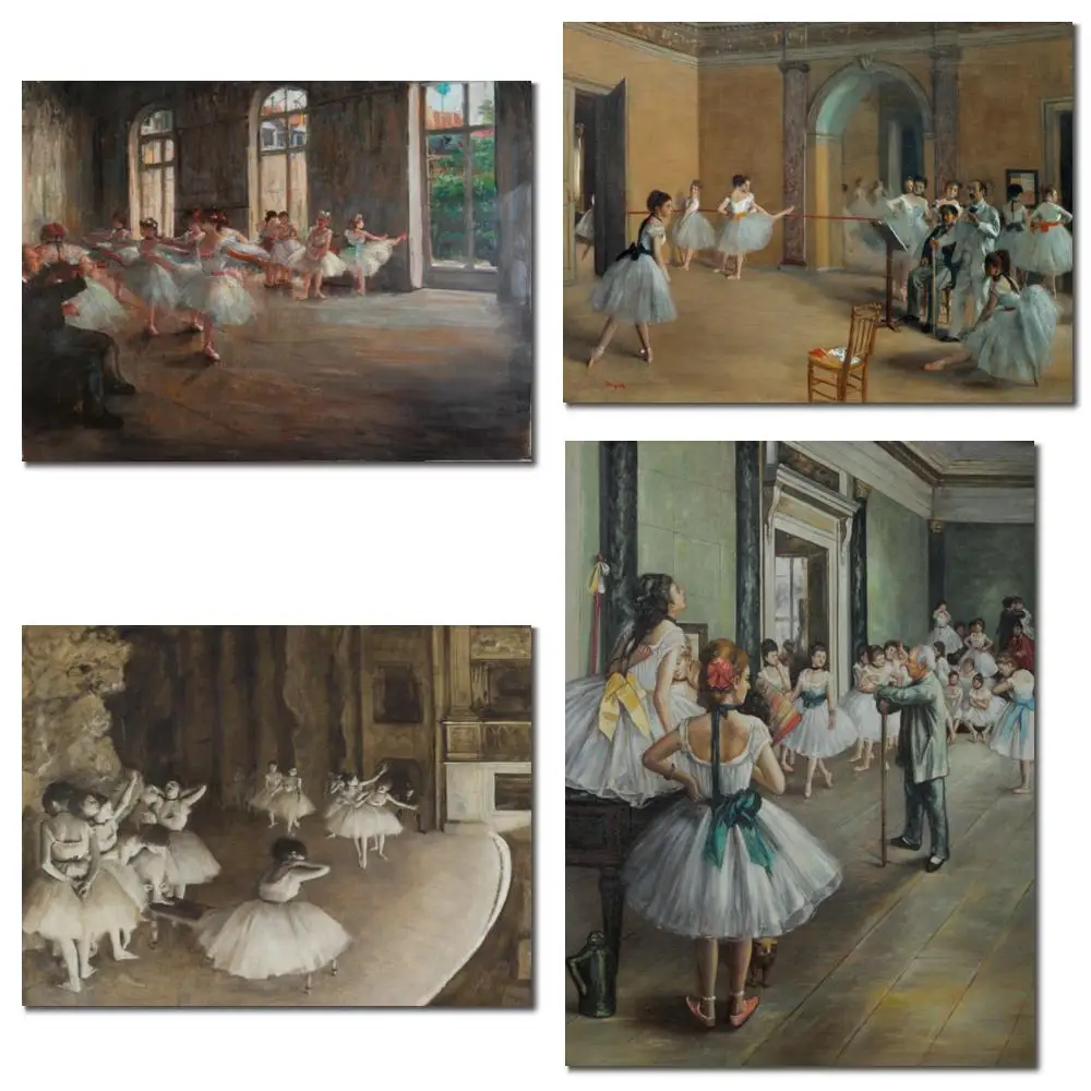 

Hand Painted Canvas Artwork Ballet Class Edgar Degas Painting Ballerina Modern Art Living Room Home Office Wall Decor Large