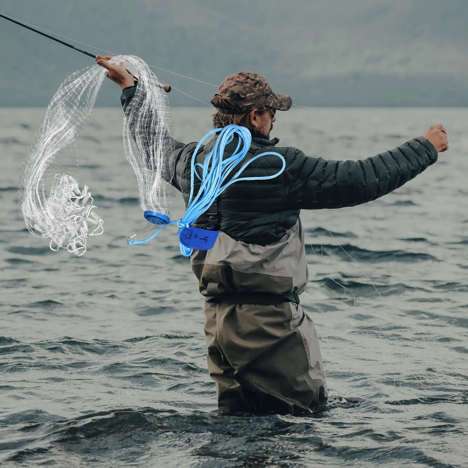 

1pc Hand Throwing Fishing Net Monofilament Cast Nets for Bait Fish Traps Tackle Easy Catching Lightweight Portable