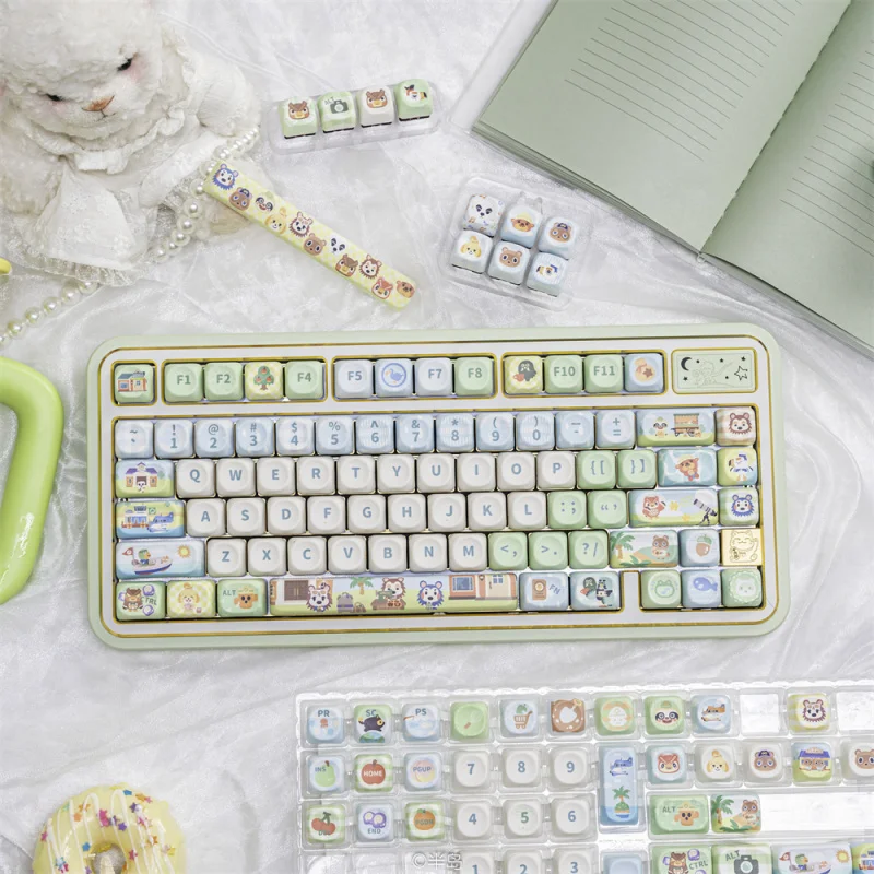 Cute Animal Keycaps,137 Keys Custom MOA Profile Dye-Sublimation Keyboard Keycaps Set For MX Switches Game Mechanical Keyboard