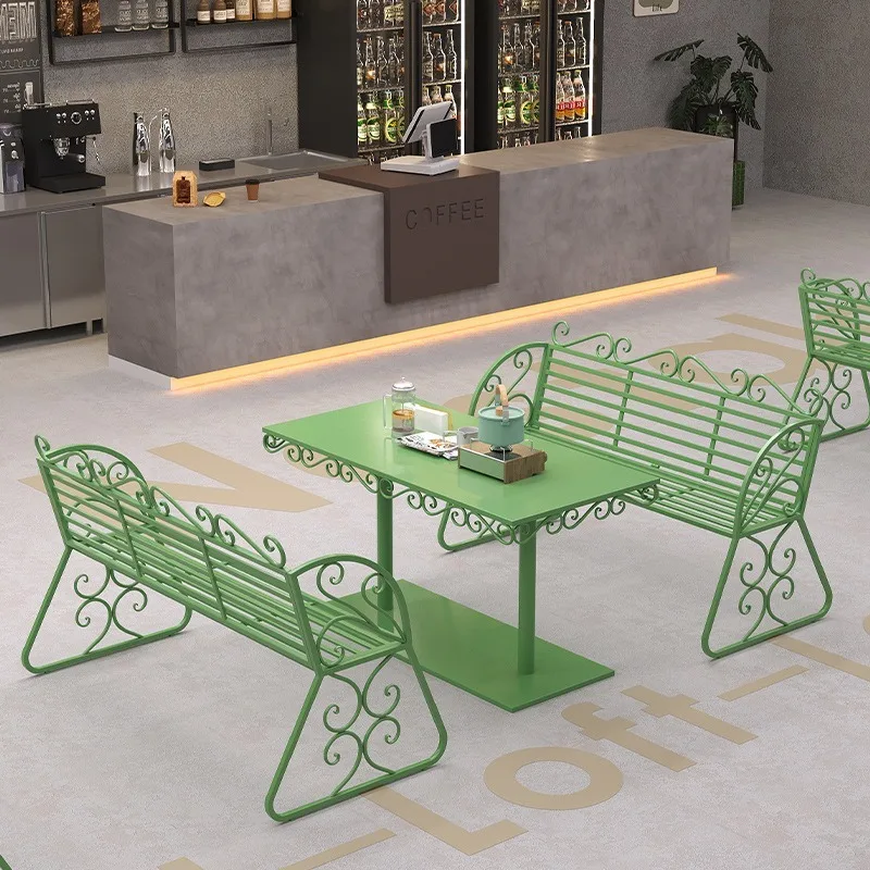 Light luxury galvanized iron wrought leisure area, dessert café, bar, restaurant booths