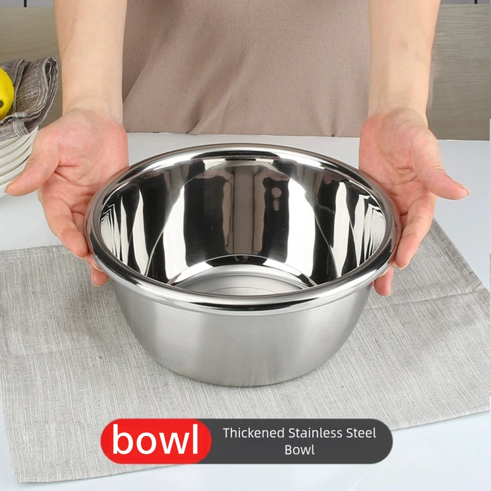 أحواض الفولاذ المقاوم للصدأ 20-38 سنتيمتر أحجام متعددة الأغراض حوض الحساء المطبخ خلط الضرب حساء غسل سلطة الخضروات وعاء خلط