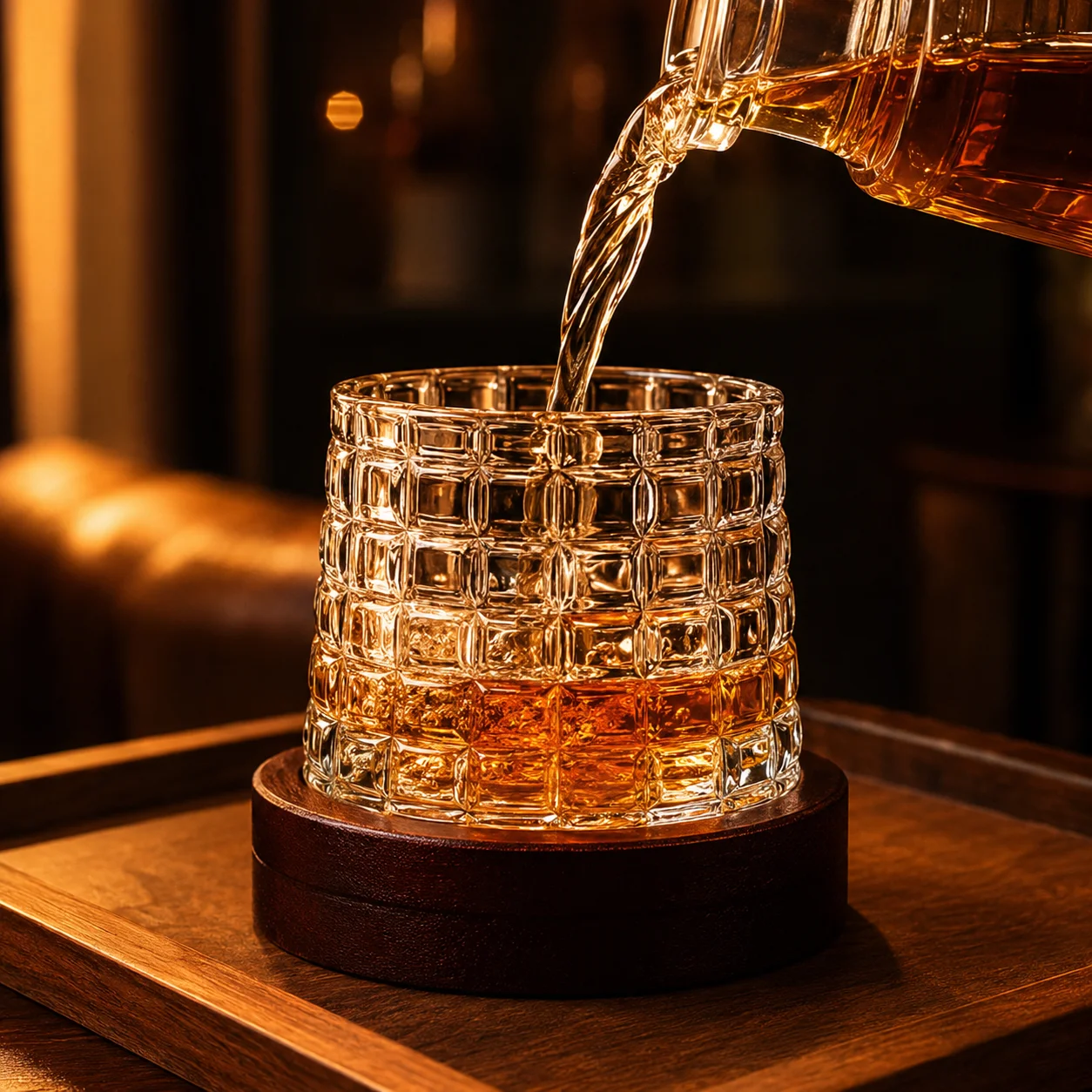Premium Crystal Spinning Whiskey Glass Tumbler for Wine Beer Drinks - Stress Relieving Rotating Design High End Home Bar Gift