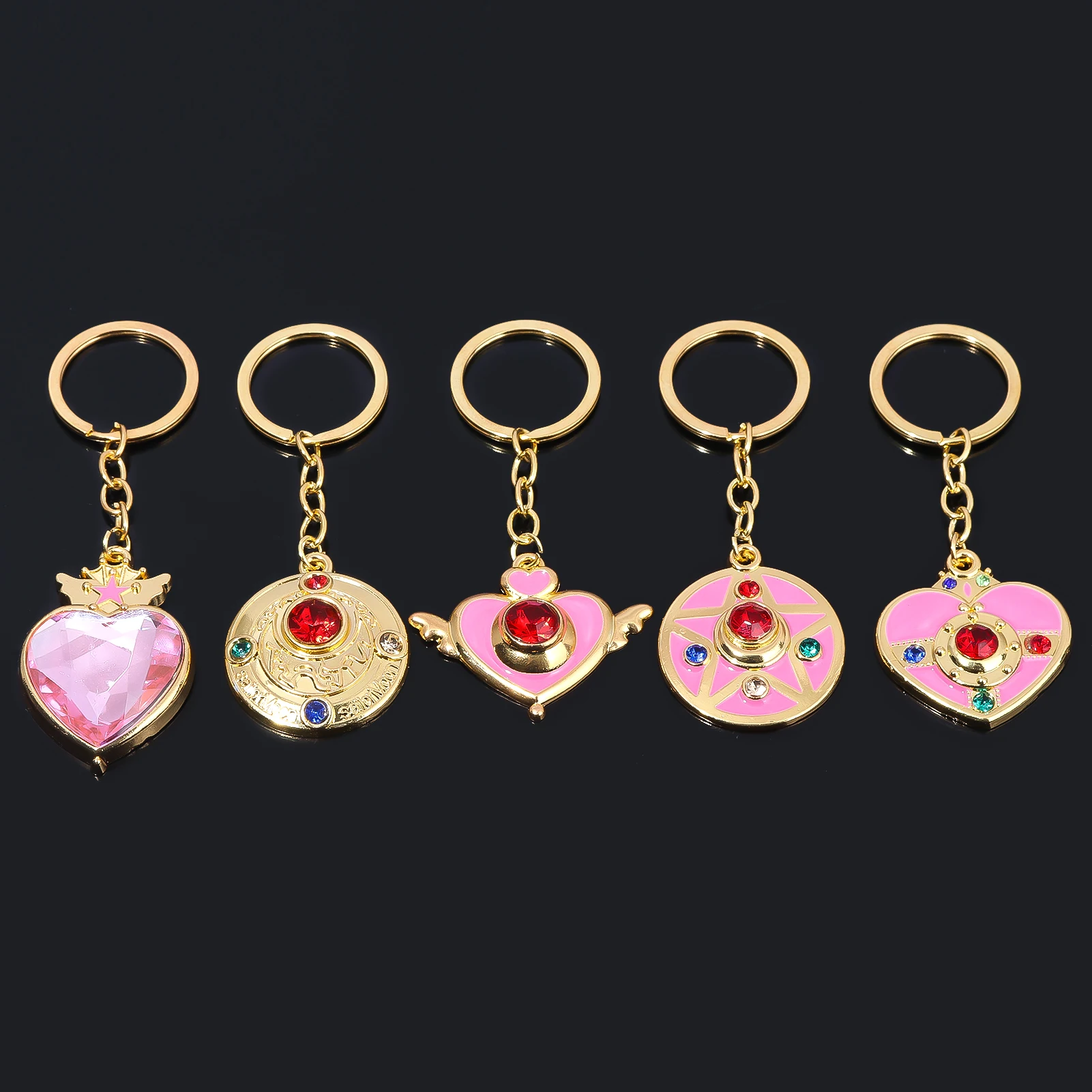 Anime SAILOR Keychian Tsukino Usagi Magical Transformation MOON Pink Girl Pendants Cosplay Props Fans Gift Men Women Bag Jewelry