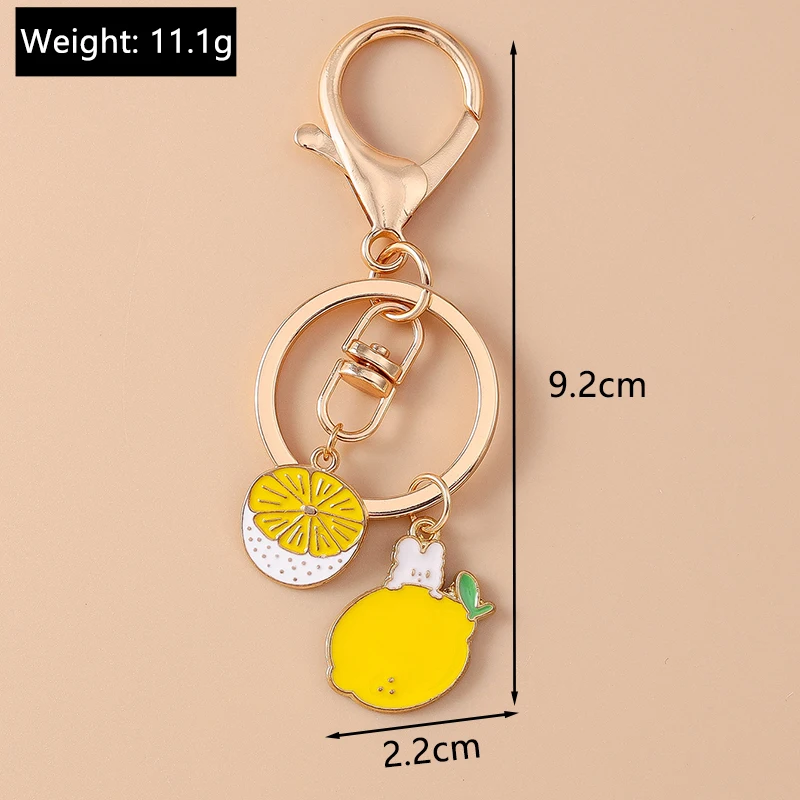Aihua Schöne Emaille Rote Kirsche Apfel Traube Ananas Schlüsselanhänger Früchte Orange Avocado Schlüsselanhänger Handtasche Anhänger DIY Schmuckstücke – Detail 18
