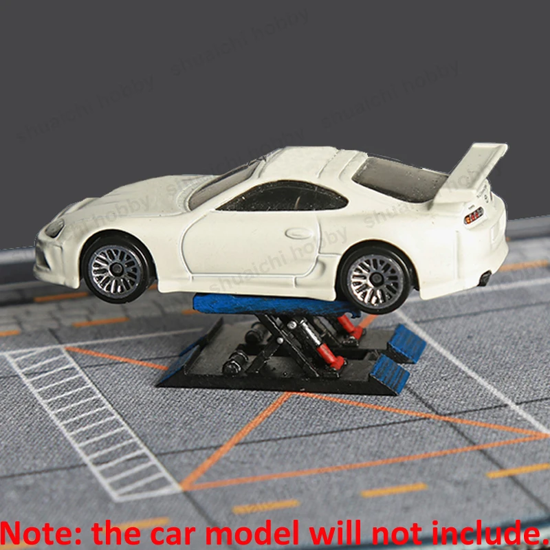 1PCS 1/64 Scale Miniature Lift Model Resin Car Repair Stand Colored Desktop Ornament for Simulation Garage Scene Accessories