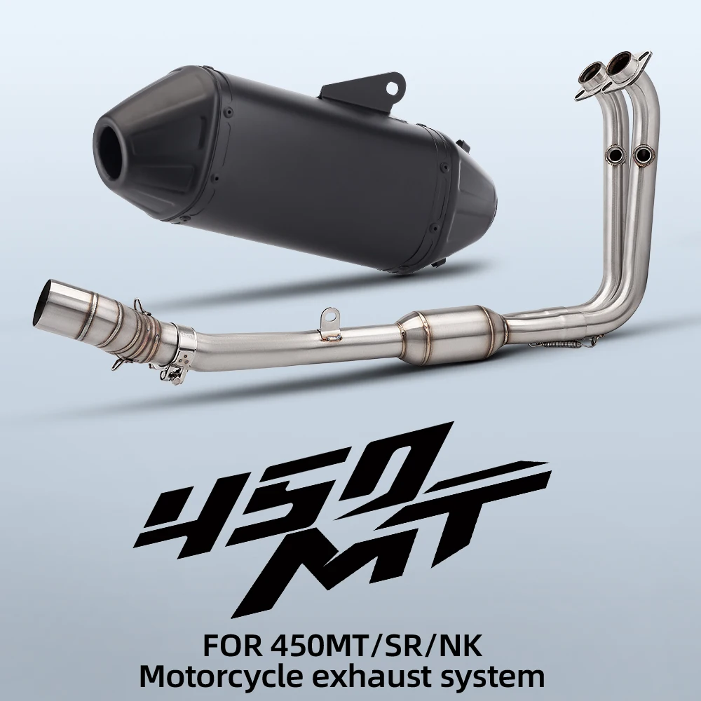 Motorcycle Engine Exhaust Muffler System Header Manifold for 450MT,450SR,450NK slip on T148 exhaust system