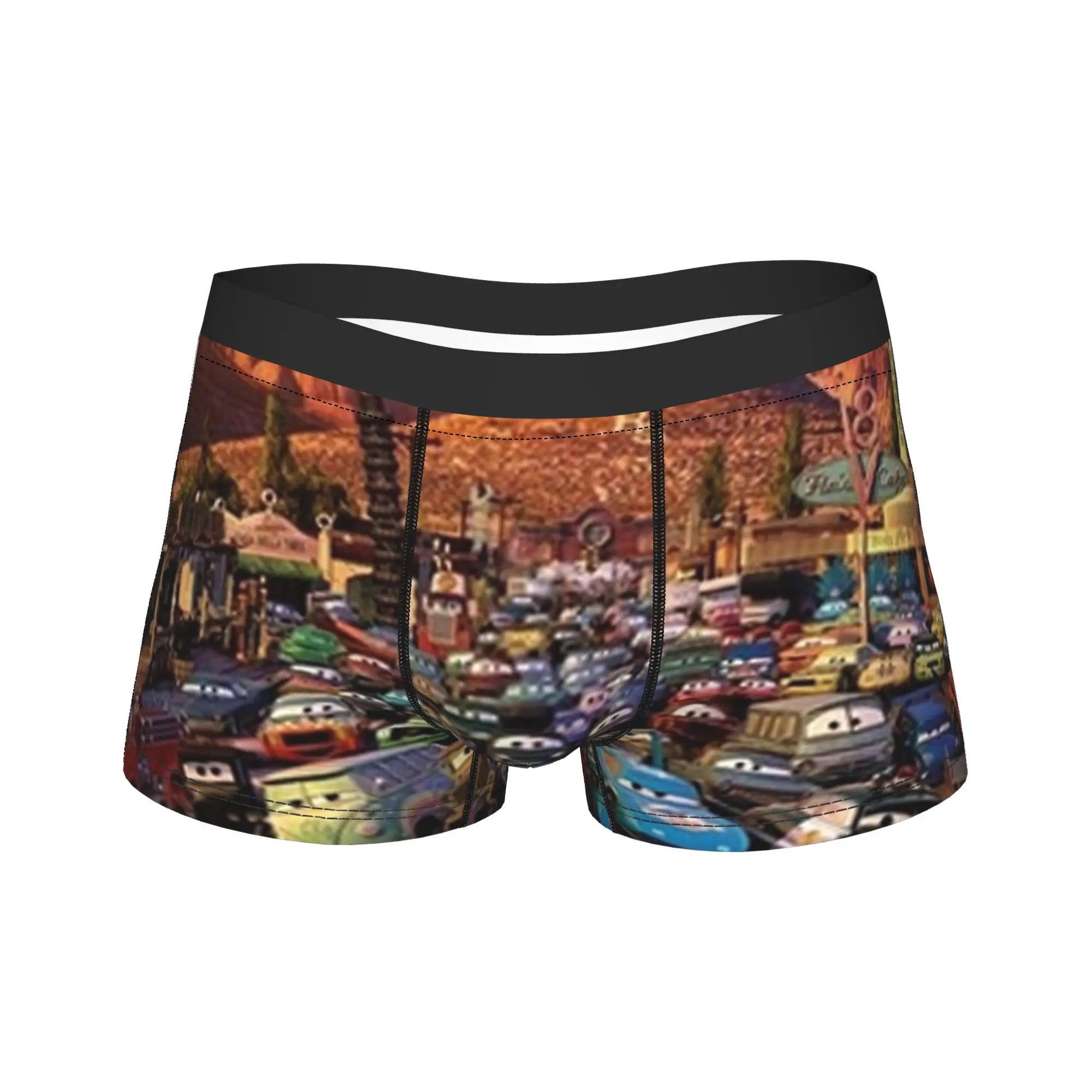 

Lightning McQueen radiator springs family Underwear Men Underpants Printed Breathable Trunk Hot Sale Boxer Brief Large Size