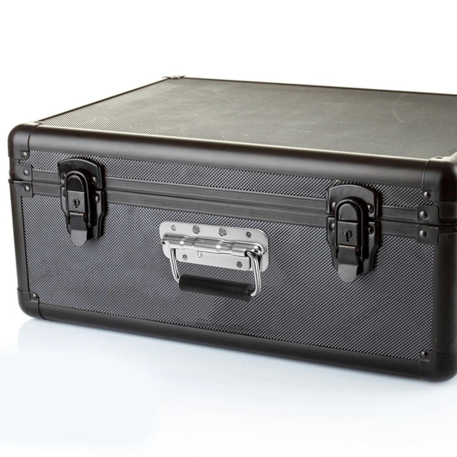 

Stainless Steel Folding Toolbox Handle Heavy Duty Spring Loaded Comfortable Grip Portable Toolbox Folding Handle