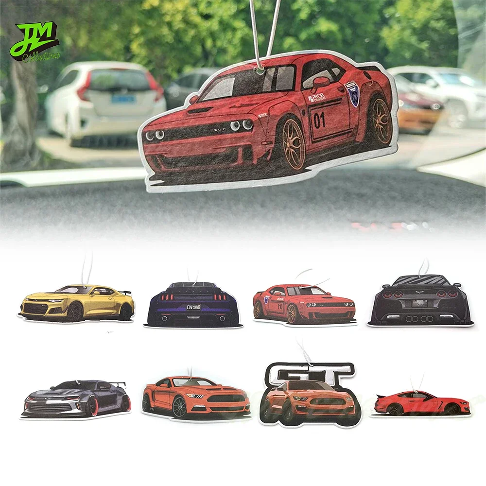 

Car Rearview Mirror Air Freshener Hanging Fit For American Muscle Chevrolet Camaro Corvette Dodge Challenger Accessories