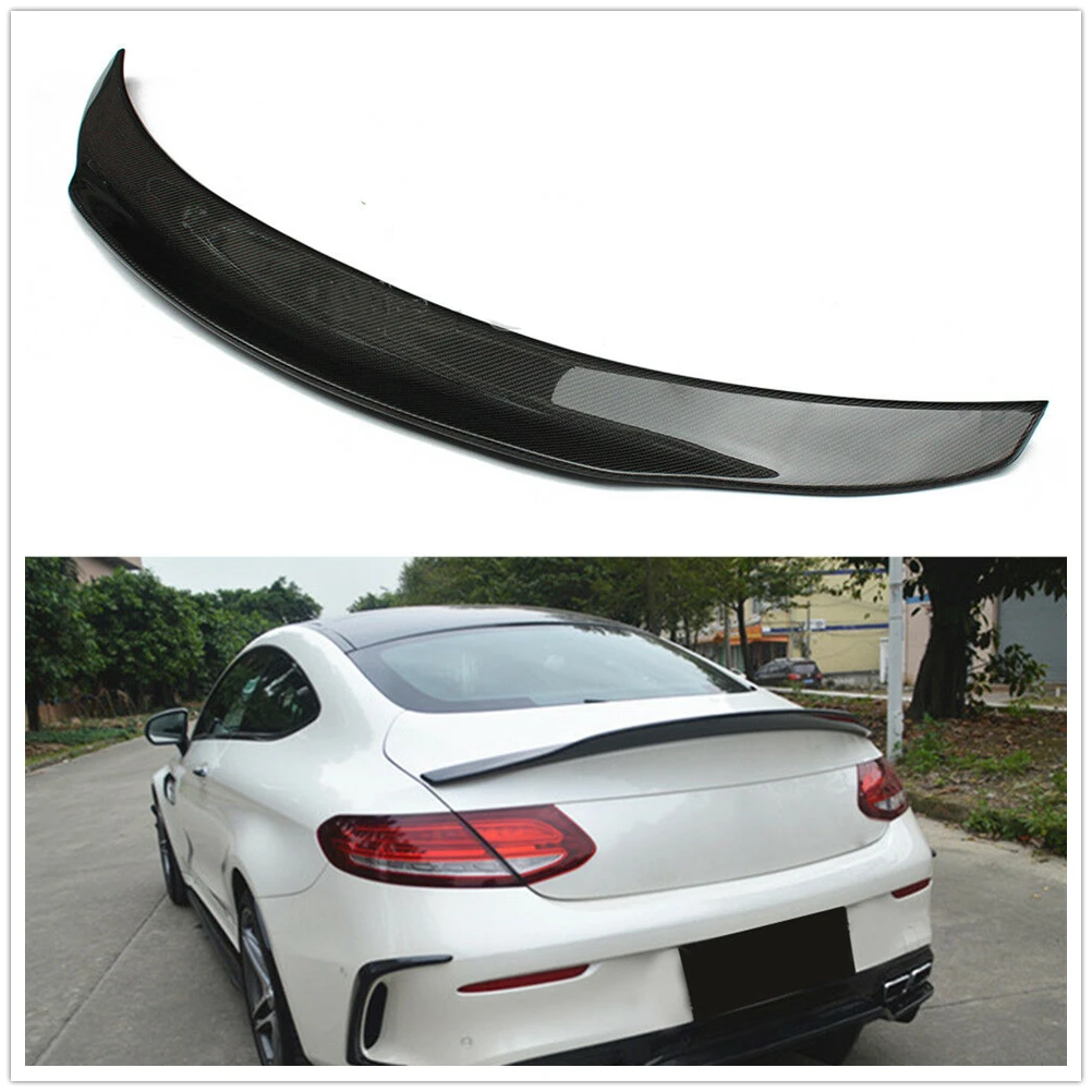 

Trunk Lid Rear Spoiler Wing For Mercedes-Benz W205 C Class C250 C200 2 Door Coupe 2015-2018 PSM Style Carbon Fiber Lip Splitter