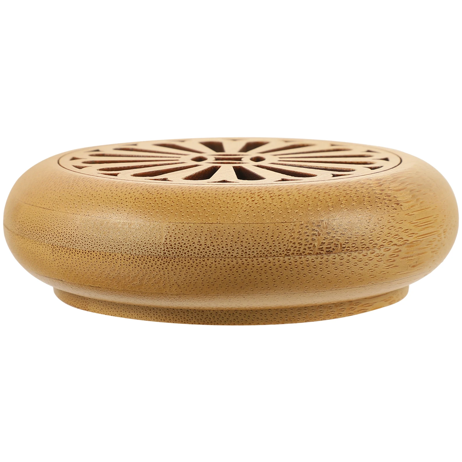 

Bamboo Aroma Diffuser Vintage Round Coil Incense Burner Holders Creative Adornment Censer Elegant Patterns Desktop Decor