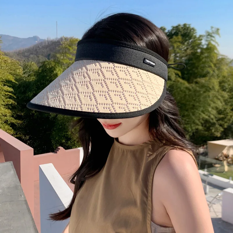 2023 Korean Female Japanese-Style and Internet-Famous Ins Hairpin Protection Visor Summer Outdoor Sun Hat