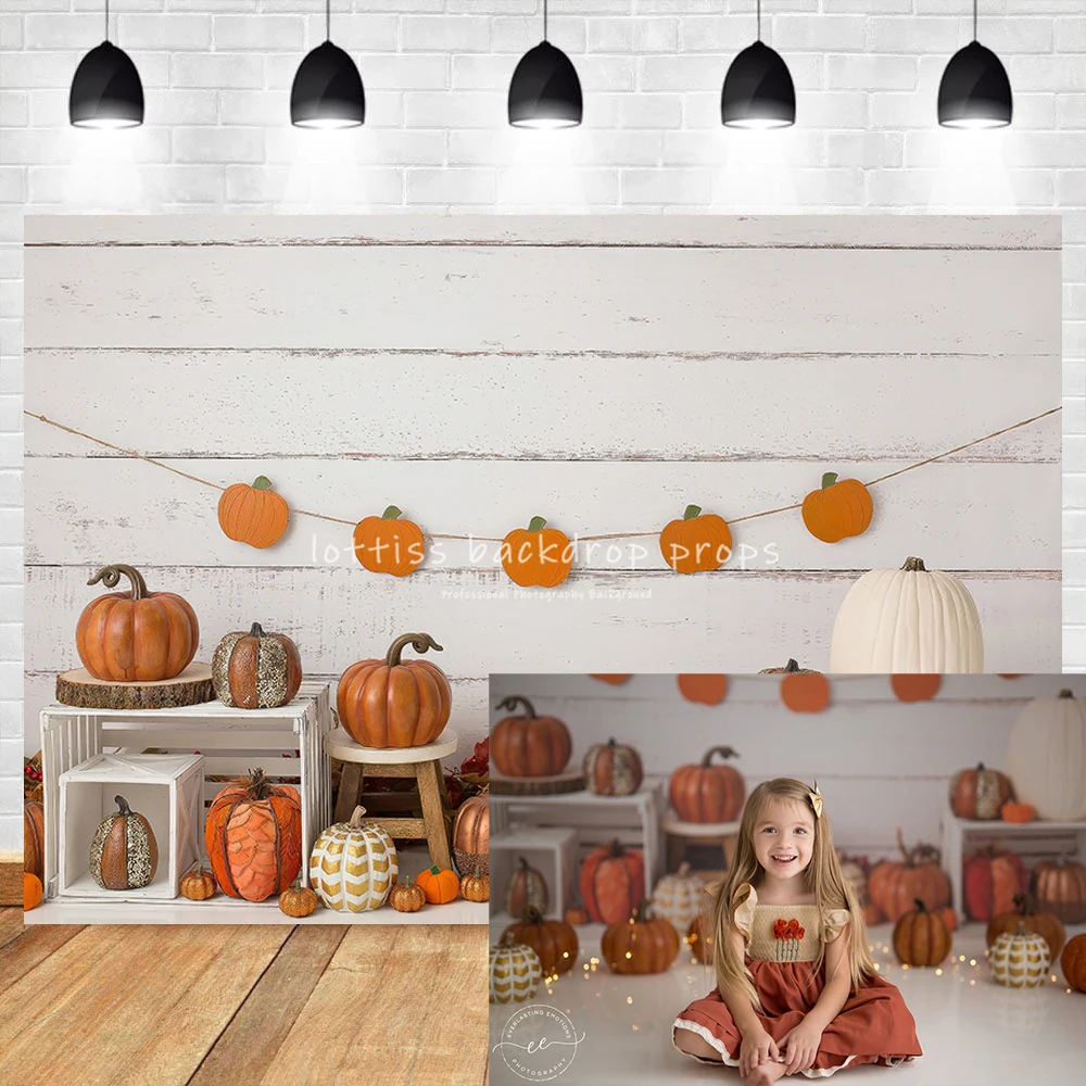 

Perfect Pumpkin Party Backdrops Kids Baby Cake Smash Birthday Photocall Props Children Girl Halloween Festival Decor Background