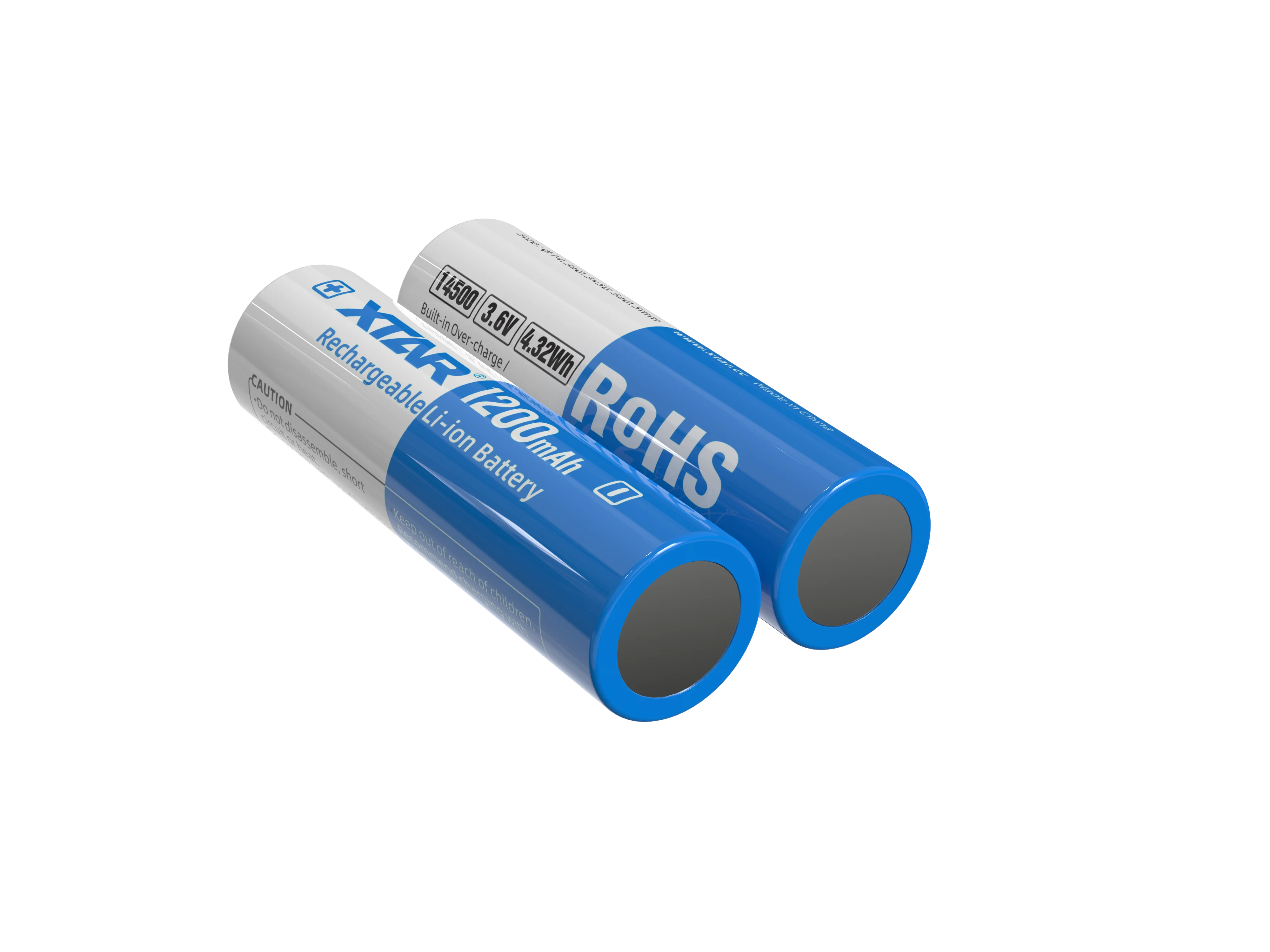 XTAR 2PC 14500 1200mah Batteria ricaricabile con uscita 3.6V 2.5A Con scheda di protezione di ricarica