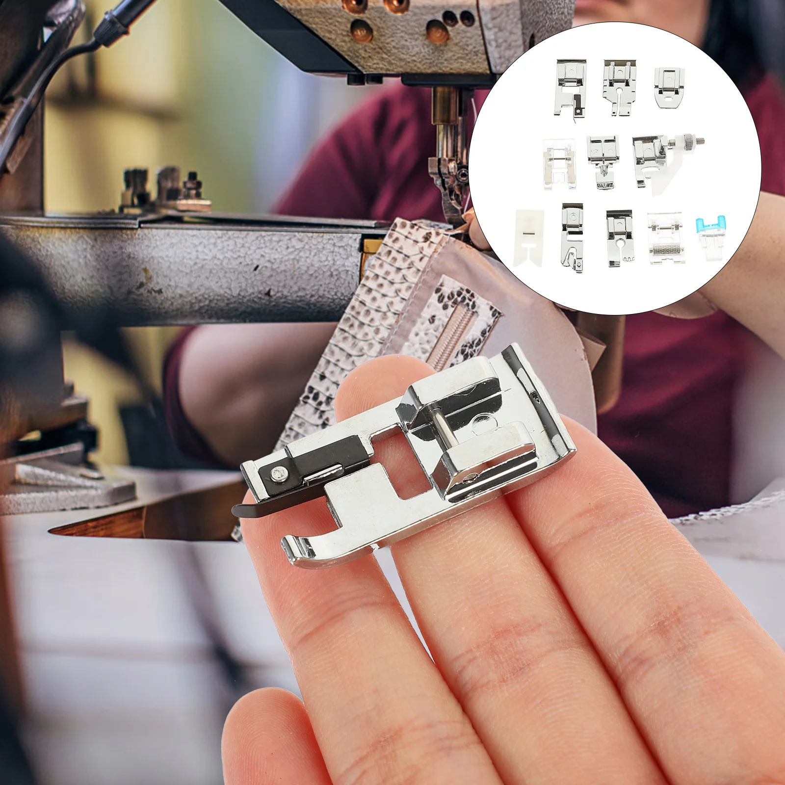 

11Pcs Sewing Machine Presser Foot Set Reliable Durability Long Term Use Different Types Anti-Wrinkle Fabric Protection