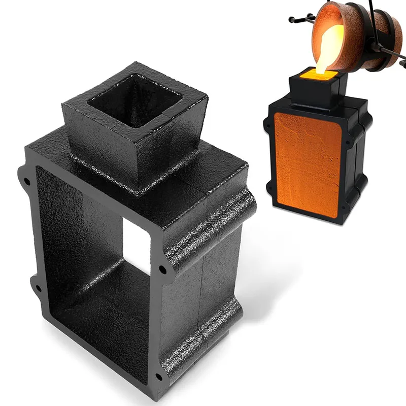 Support de moule pour flacon en fonte noire, 2 pièces, adapté au métal de moulage au sable, des bijoux et aux outils de moulage