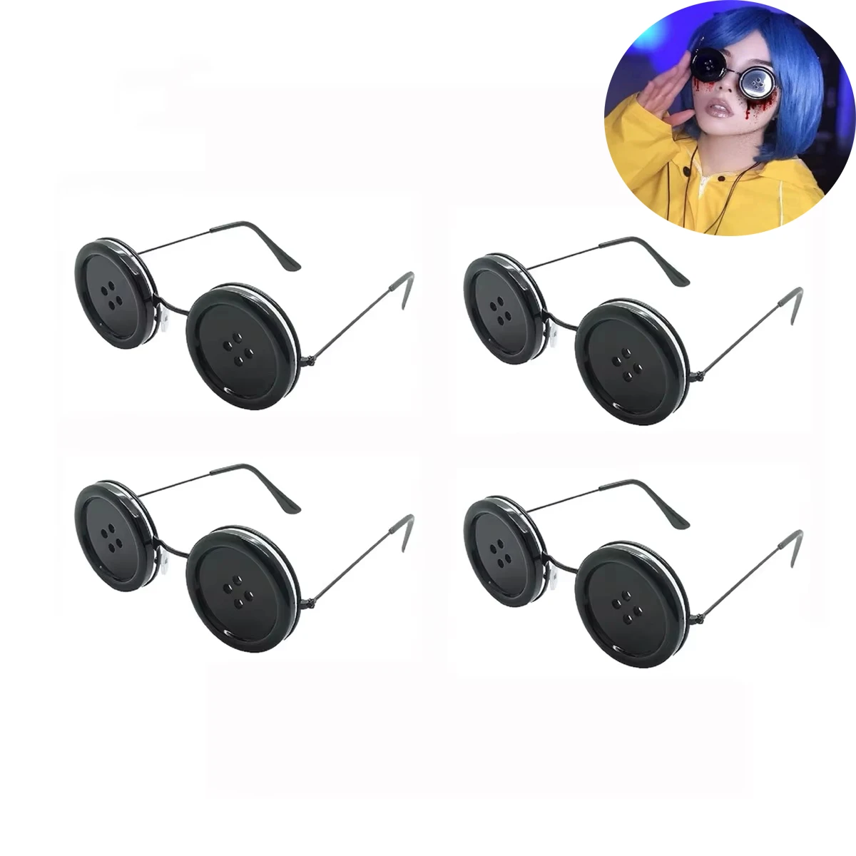 1/2/4 Packung Knopfbrille Brillen Neuheit Lustige süße Brille Cosplay Werkzeug für Halloween Kostüm Zubehör Bar Partybevorzugung Brillen