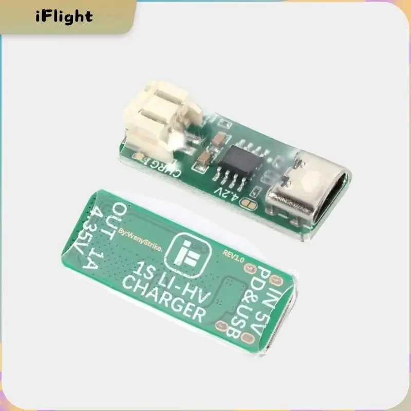 

2 шт. iFlight 1S JST PH2.0 Type-C зарядное устройство с поддержкой LiHV 3,3 В/4,35 В 1S аккумулятор для FPV части