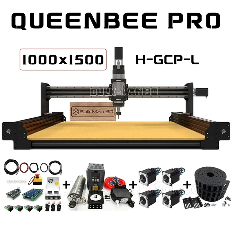 

30%OFF BulkMan 3D Black 1000x1500 QueenBee PRO CNC Router Machine Full Kits with High Torque-GRBL Control System for CNC Router