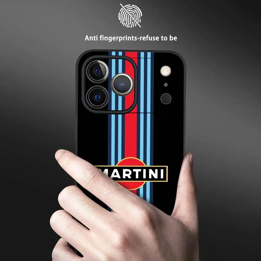 Mode Mooie M-MARTINli-ses Telefoon Case Voor IPhone 17 16 15 14 13 12 11 Pro max Plus Mini Zwart Frosted Soft Shell Funda