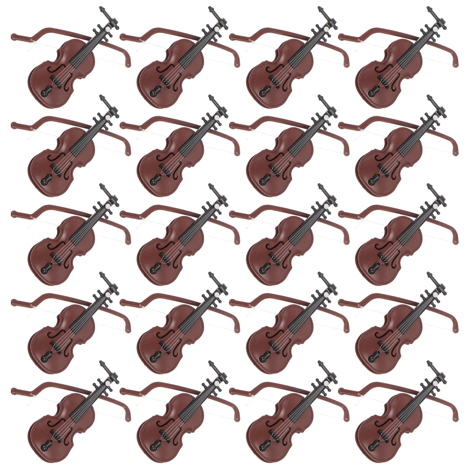 20 Sets Mini Violin Christmas Decor Props Desktop Decorations Toy Room Models Violins Plastic Decors Baby Nativity Ornaments