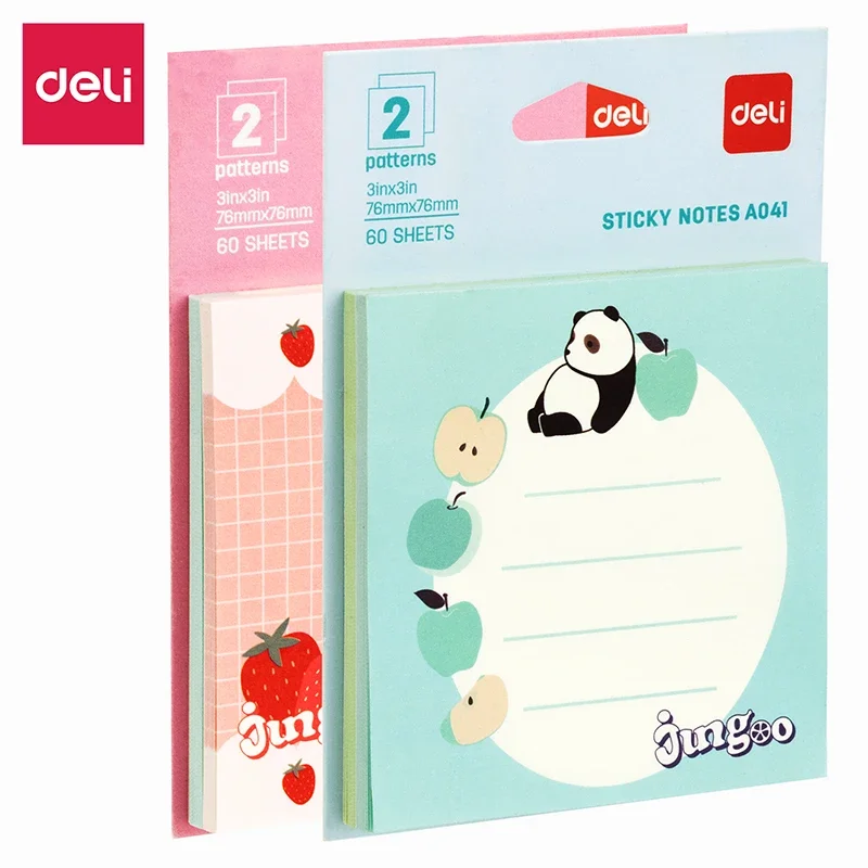 Deli 2pcs 30 Sheets Sticky Note Paper Panda Cute Cartoon Sticky Notes Memo Pad Office School Stationery Notepad Suppiles