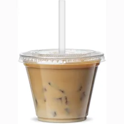 9 oz Plastic Cups with Lids, Disposable Clear Cups, Cold Drink Containers for Beverage, Parfait, Smoothie