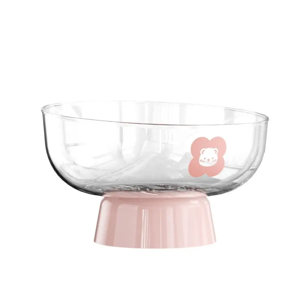 With Drainage Hole High-legged Fruit Plate Removable Base Large Capacity Kitchen Fruit Bowls Transparent Candy Nut Storage Plate