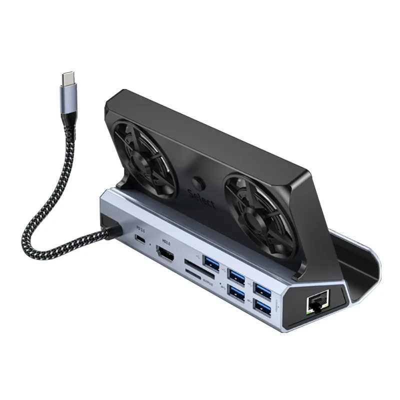 USB C Docking Station for Steam Deck Nintend Switch M.2 SSD HUB Type to 4K@60Hz HDMI-compatible Gigabit Ethernet USB3.0 Hub