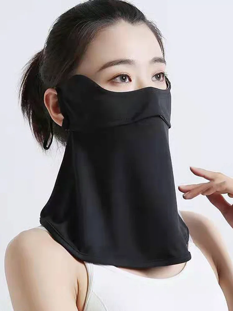 Zomer Facekini Hot Nieuwe Ijs Zijde Vrouwen Zonnebrandmasker Anti-Ultraviolet Ademend Polyester Cover Gezicht