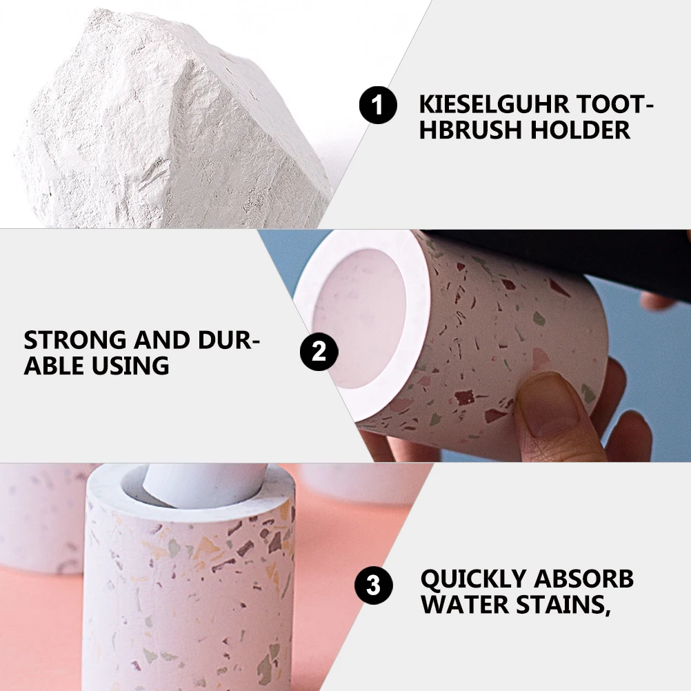 Kieselguhr Toothbrush Holder Bathroom Desk Organizer Rack Electric Strong Quick Absorb Water Stain Lightweight Porous