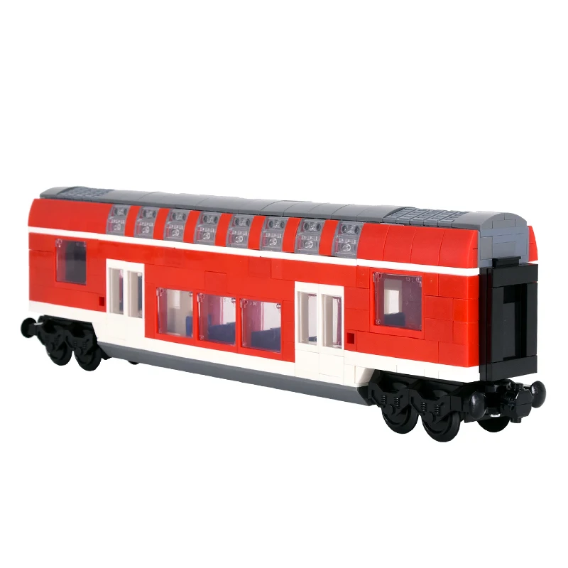 MOC City Creative Idea Express Passenger Train Light Rail Building Block Bricks DIY High-tech Toys for children gifts